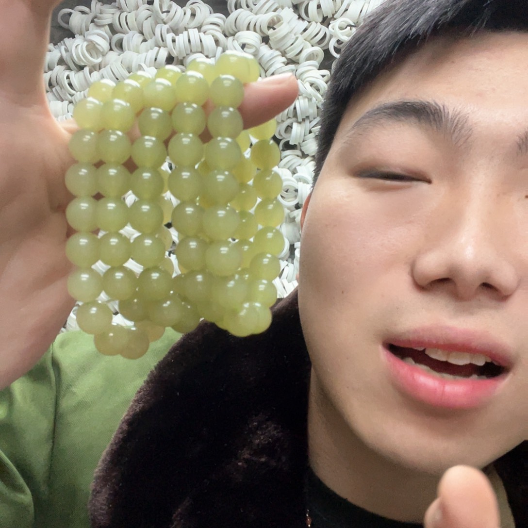 未镶嵌手链和田玉新疆青黄口手串卡10