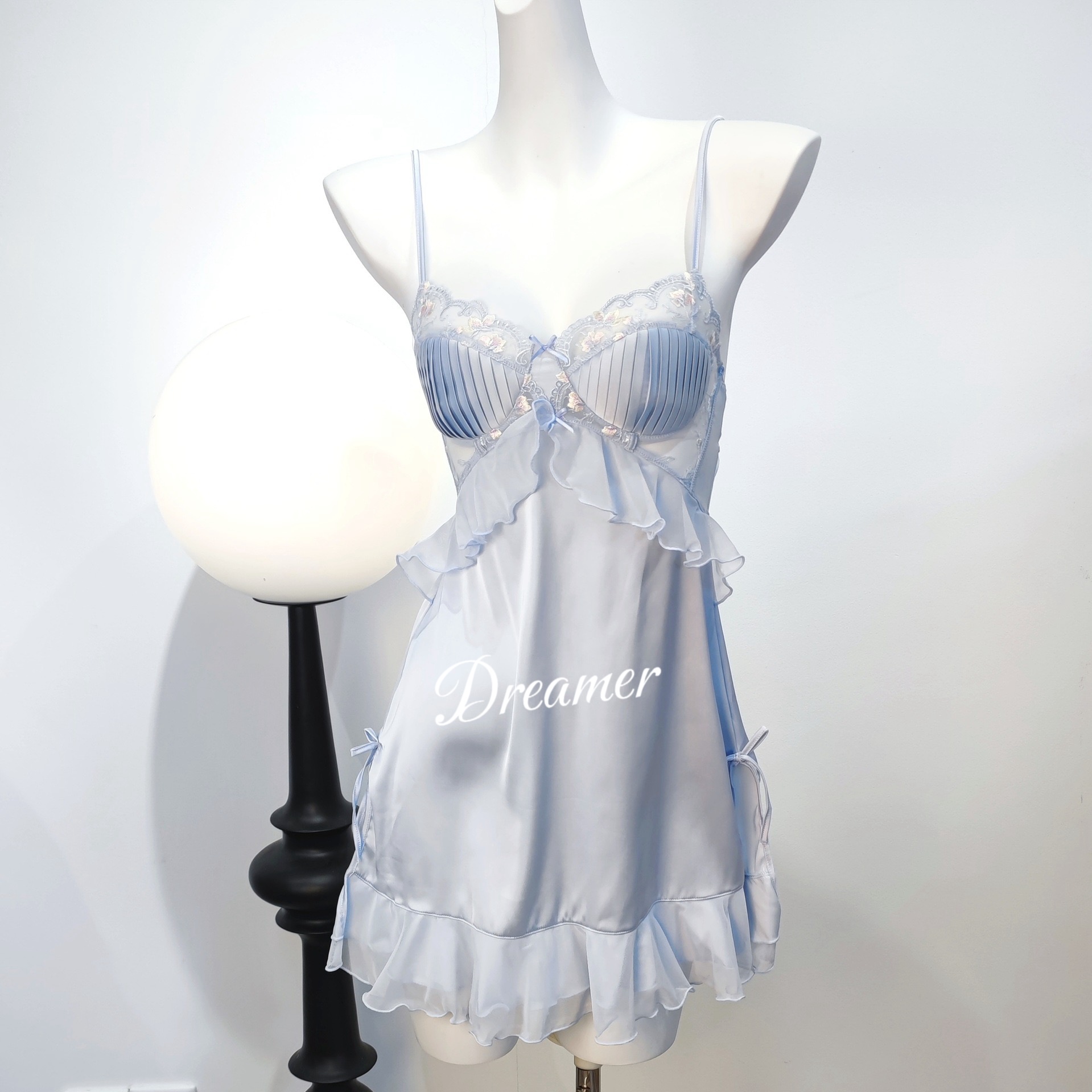 【流光仙子】法式蕾丝睡衣QQ糖约会战袍轻奢气质小胸性感显瘦