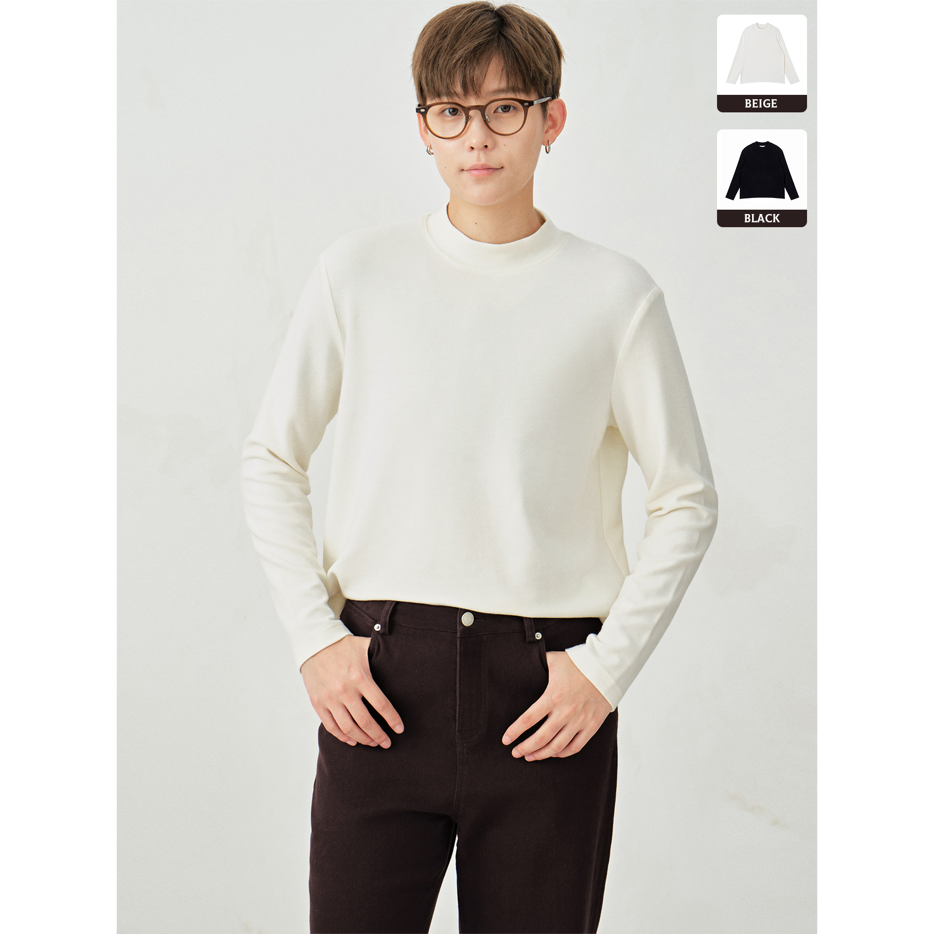 Knighttom【抗菌轻盈 绒感亲肤】基础半高领长袖打底衫Z253H186A