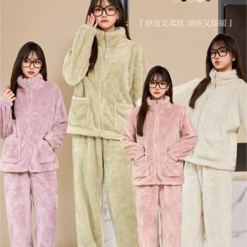 董小姐/行走的小暖炉冬季新品泡芙款加绒居家服女