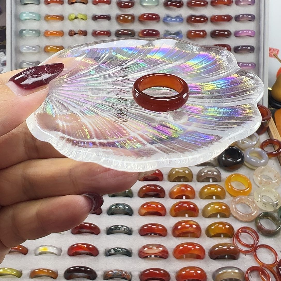 玛瑙/玉髓未镶嵌戒指B7不退换17港14+