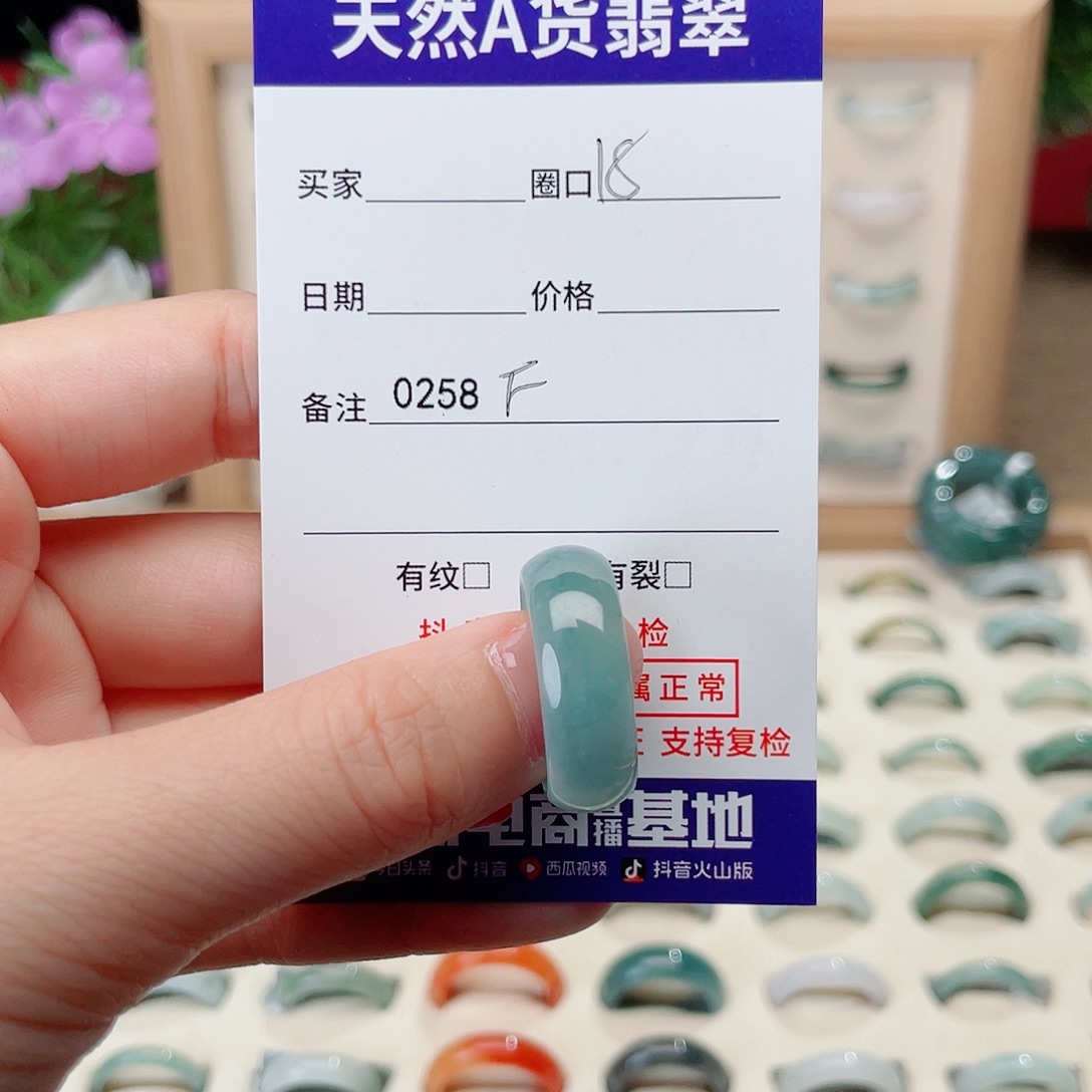 翡翠未镶嵌戒指F0258
