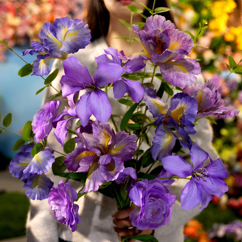 （紫梦）假花仿真花摆设紫色装饰花束仿生轻奢高级感逼真拍照道具