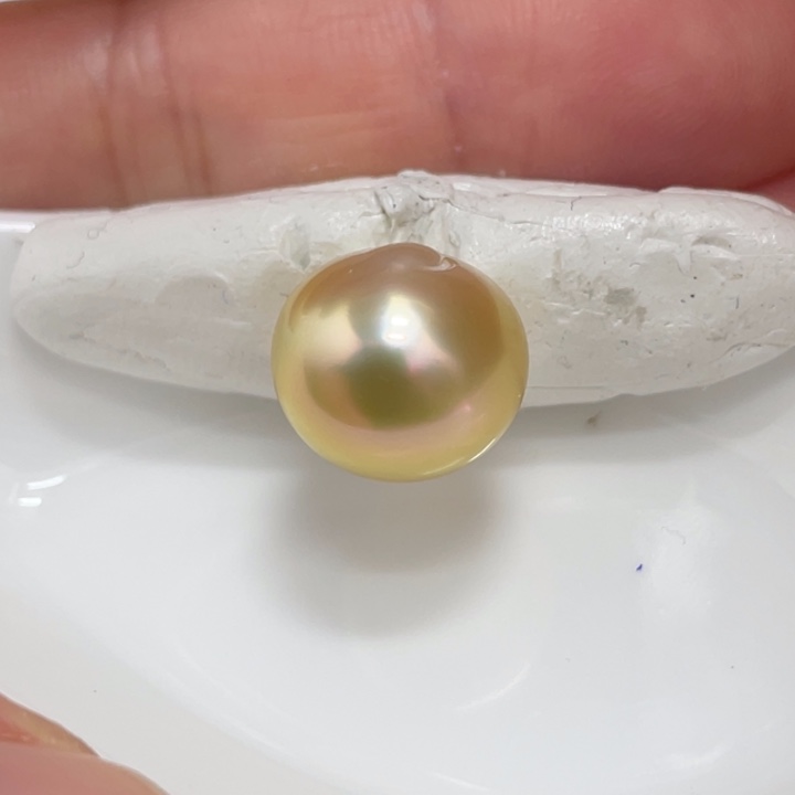 海水珍珠裸珠12.7mm炫彩金珠