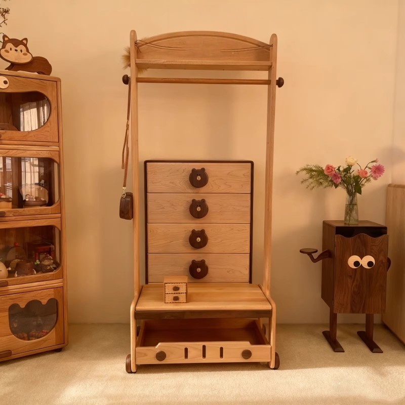 余弦落地衣帽架儿童房小汽车衣帽收纳卧室玄关可爱创意晾衣架