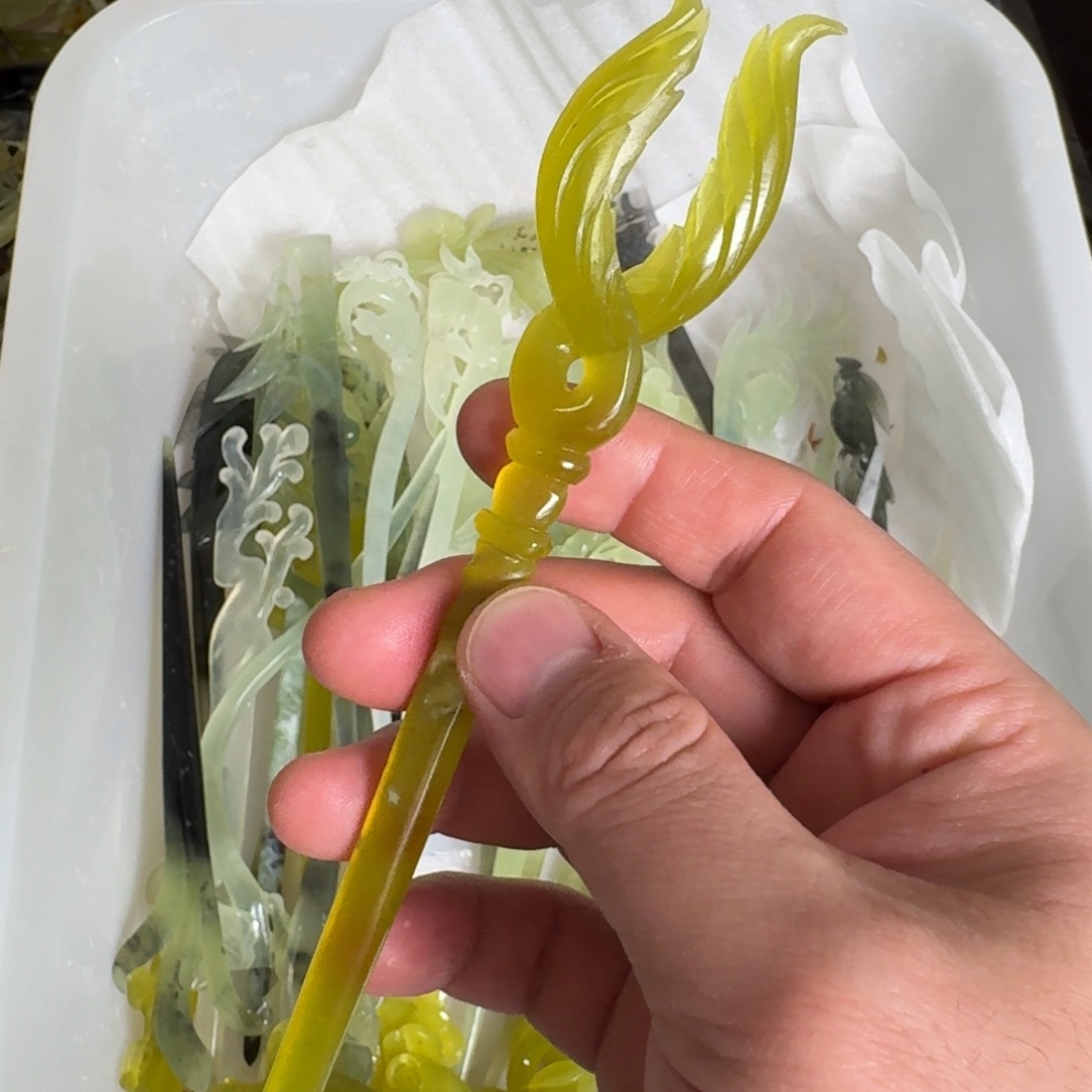 岫玉发簪未镶嵌明君玉簪贼拉好看