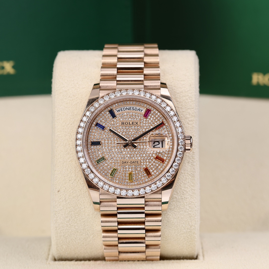 95新 Rolex/劳力士 128345 彩宝 满天星外圈钻 2021年11月保卡