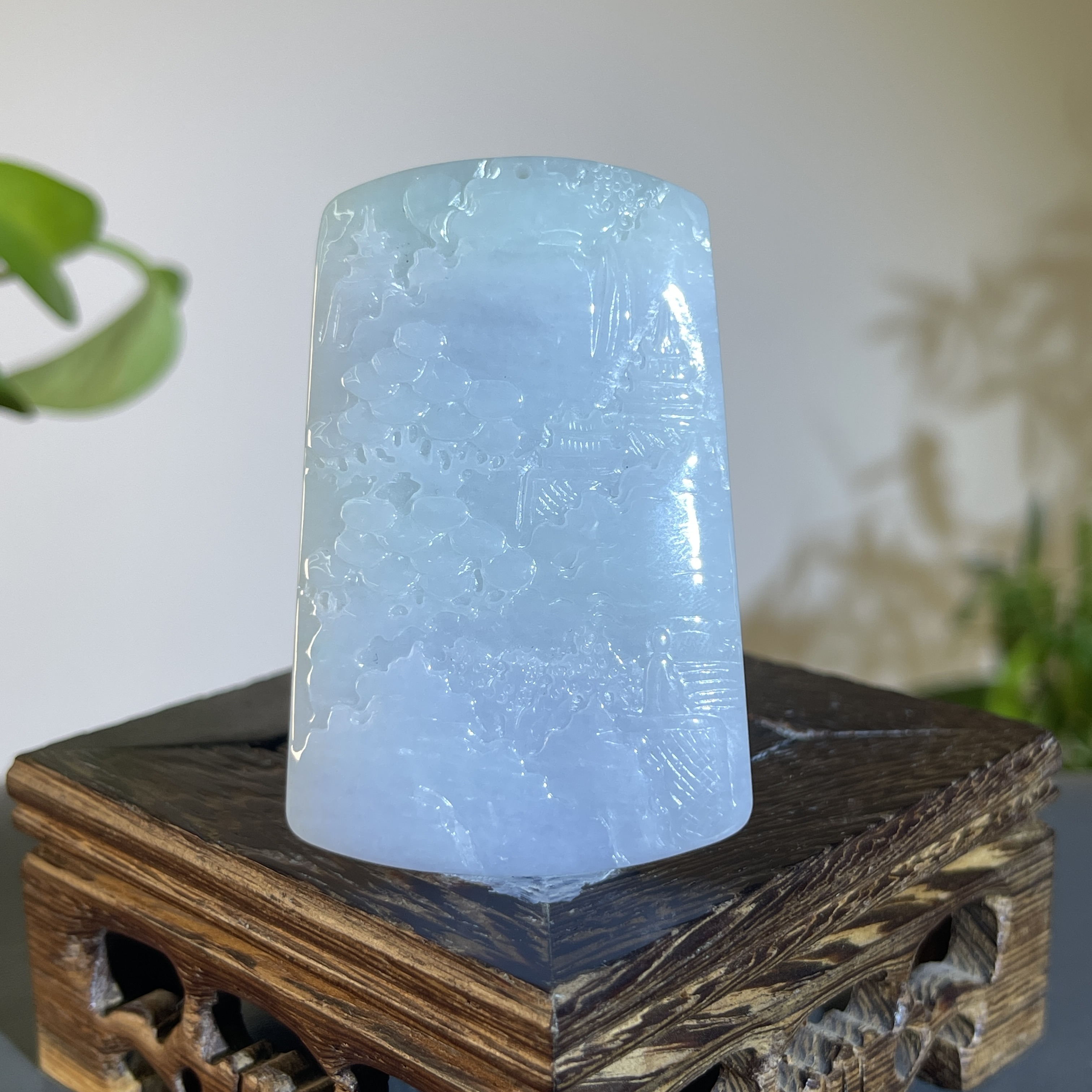 JXW16-69  天然缅甸A货翡翠 山水牌