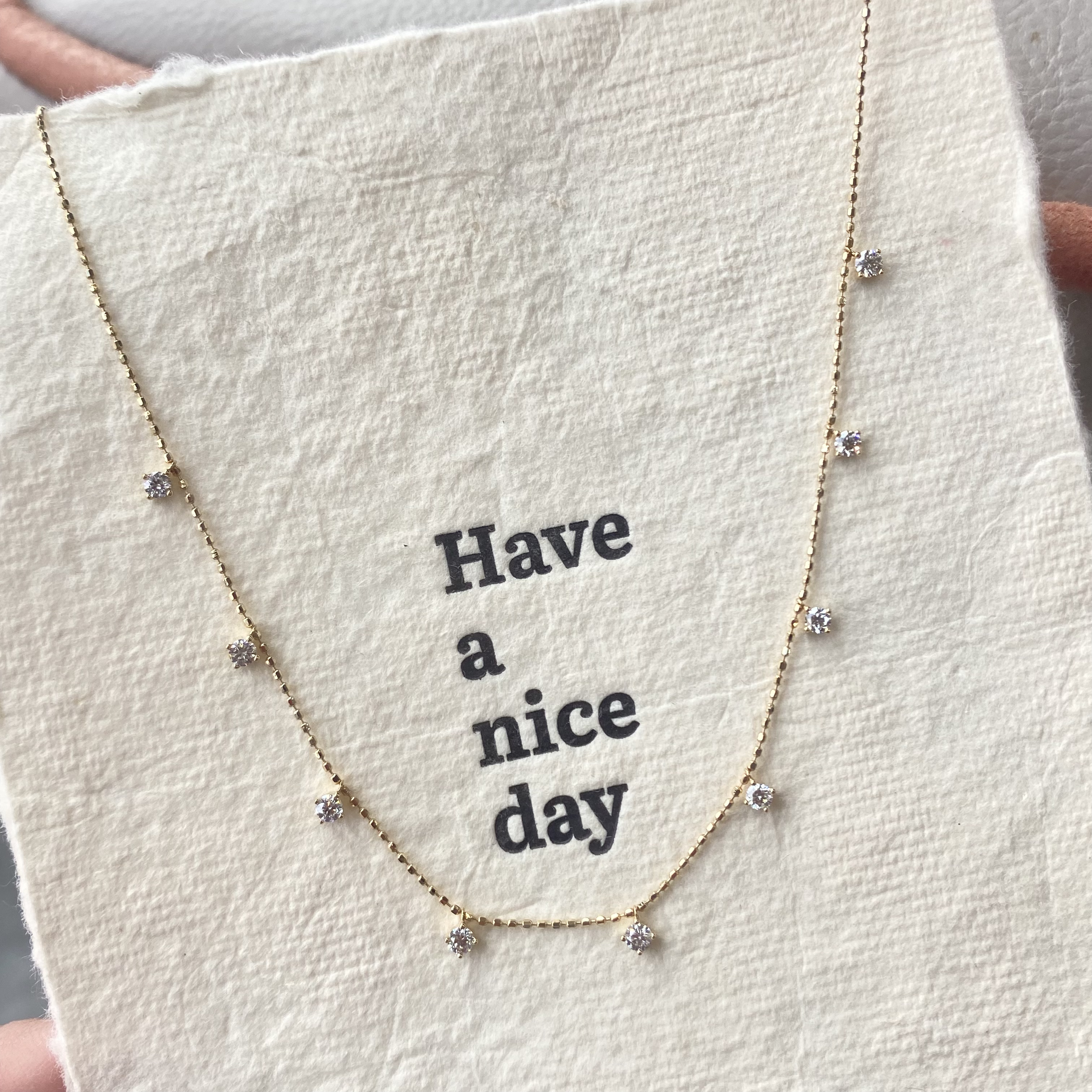 金名珠宝 18k金天然钻石满天星项链精致气质时尚金色百搭轻奢