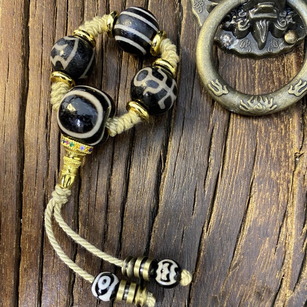 藏式文玩配件三通套装黑色天小珠款（适合6-10mm）