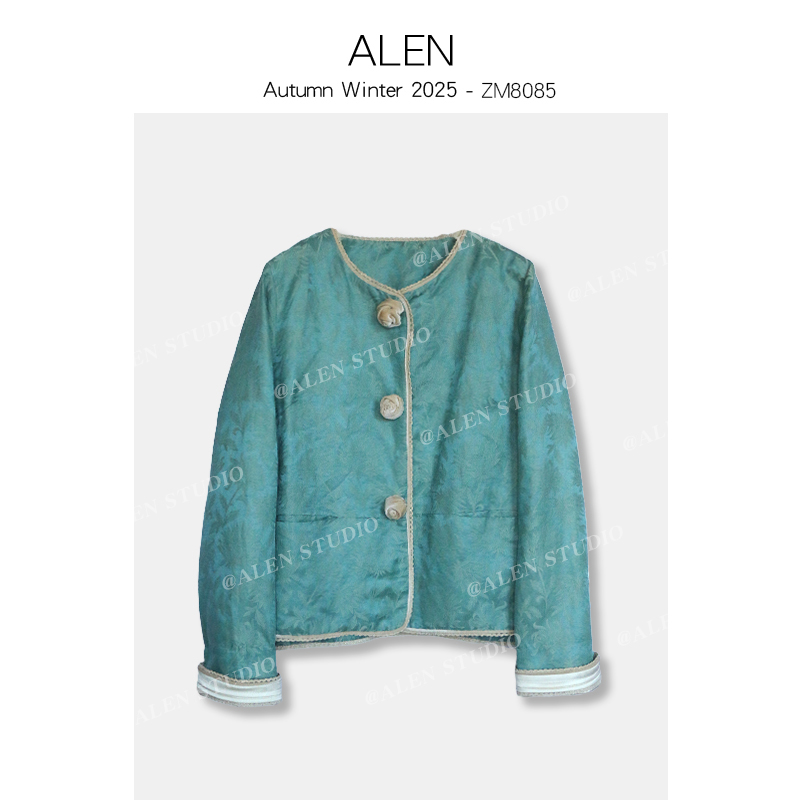 【Alen女装店】国风新中式女装时尚气质百搭提花上衣ZM8085