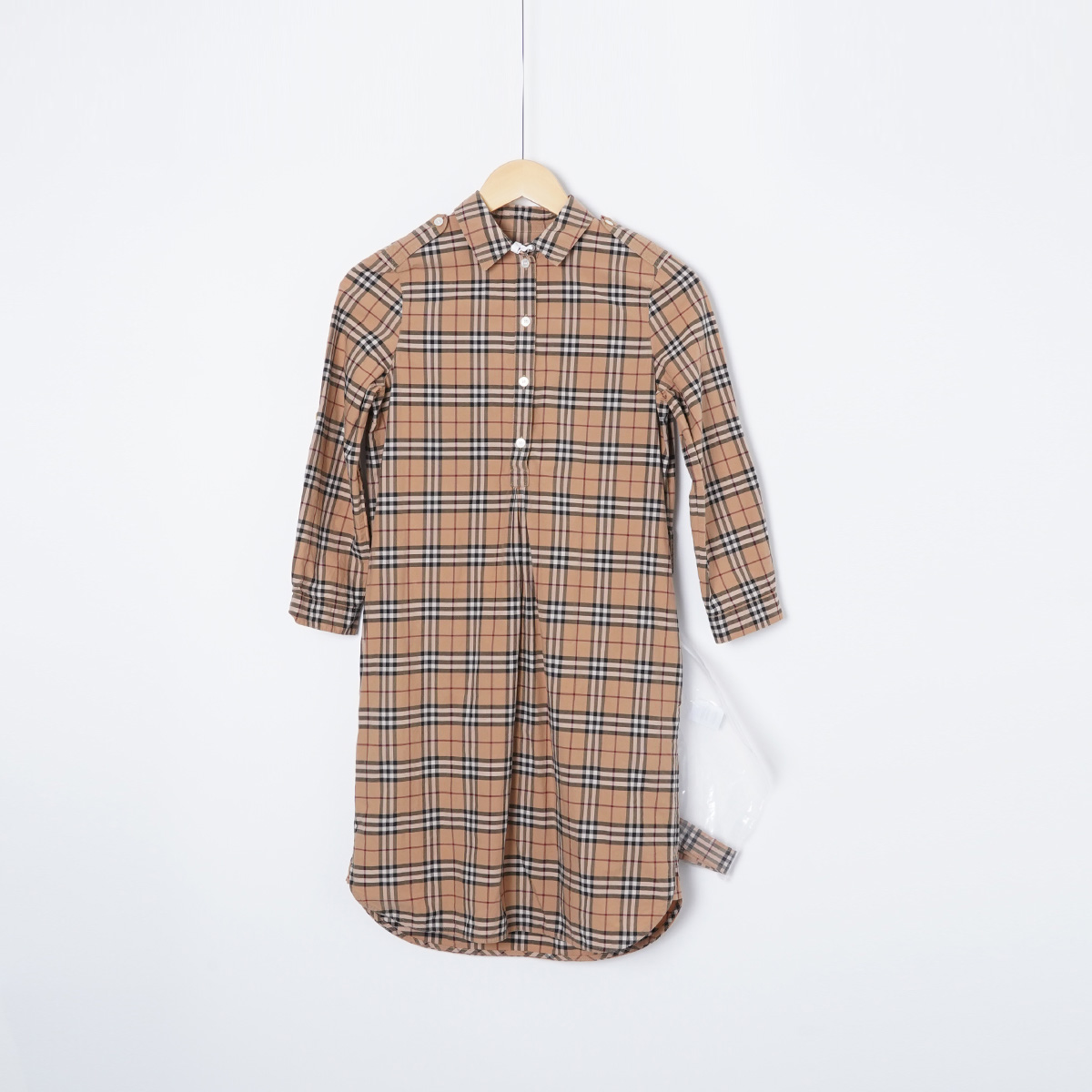 99新 BURBERRY/博柏利 棉/TH1630/衬衫裙/UK2码女装连衣裙经典