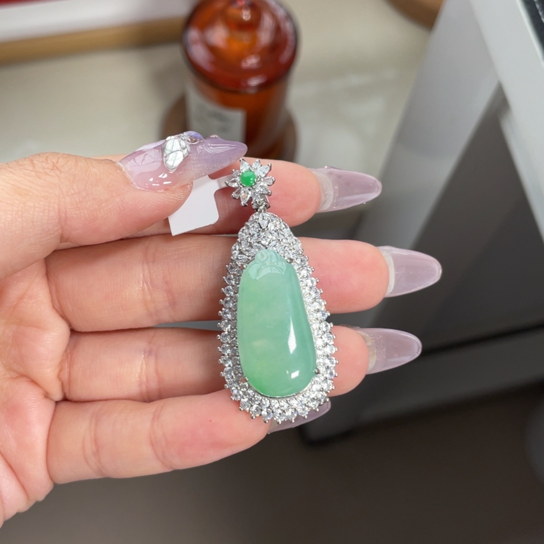 翡翠颈饰银S925镶嵌55800