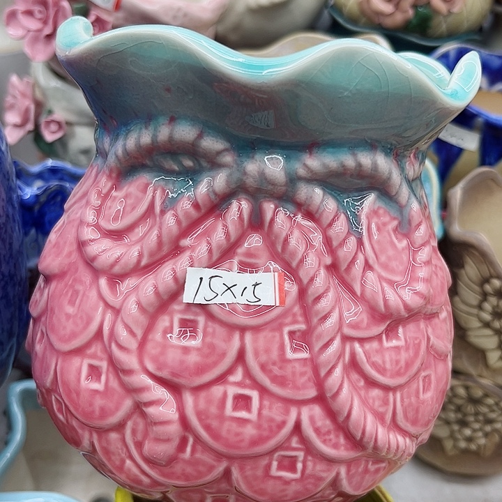 多肉绿植陶瓷花盆9.9包邮，有孔