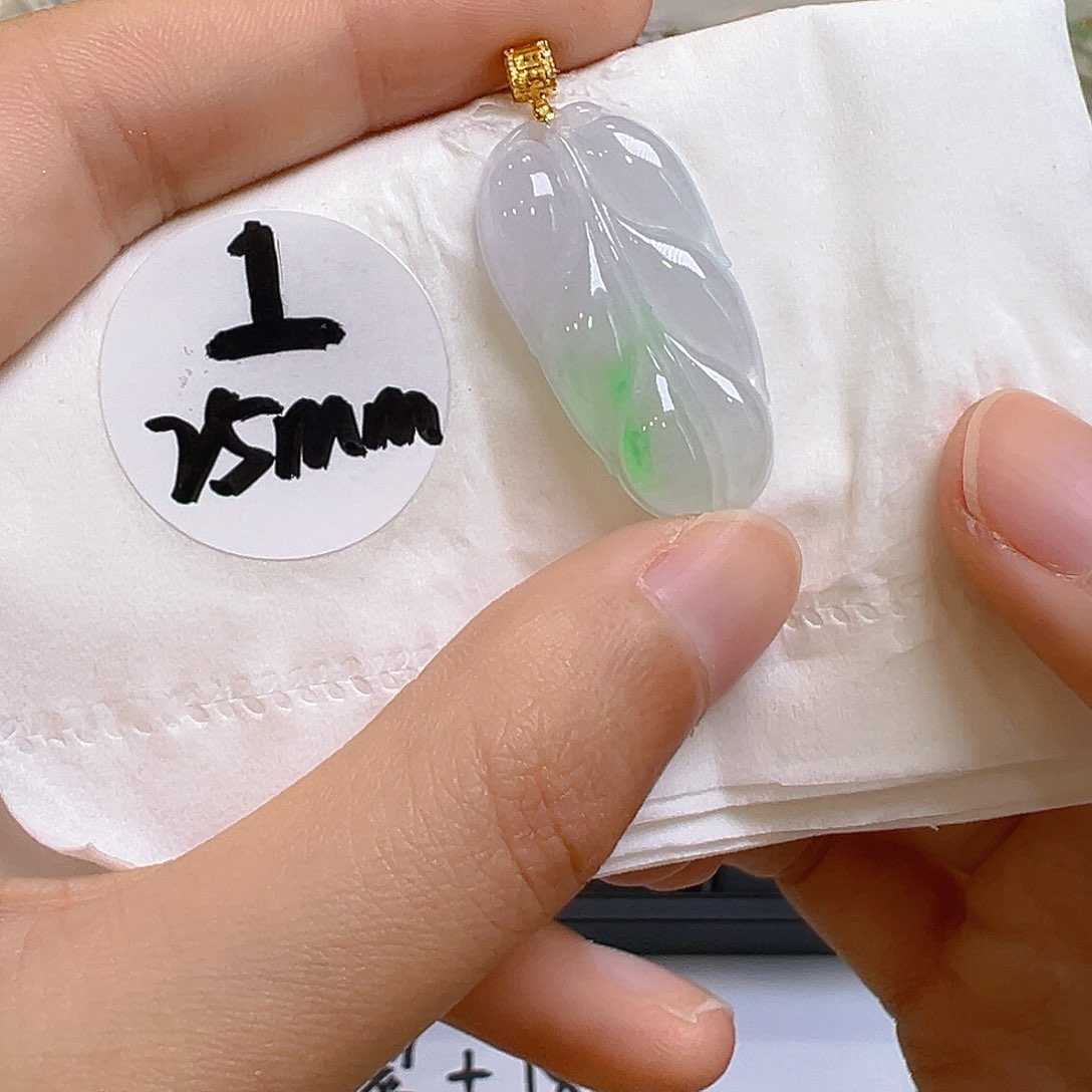 翡翠18K金镶嵌吊坠(不含链)翡翠
