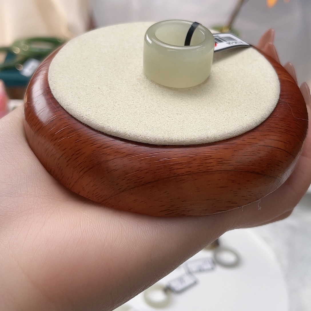 和田玉未镶嵌戒指晴水圆切15.6v231