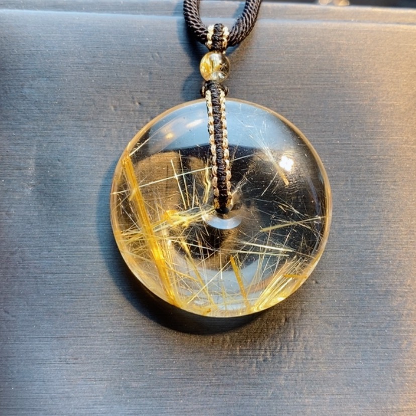 【闪购商品】未镶嵌颈饰水晶天然钛晶平安扣吊坠