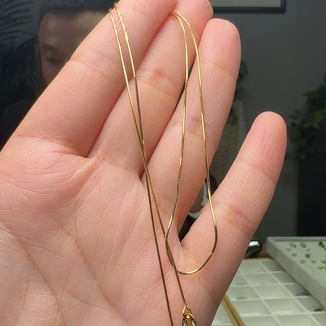 翡翠未镶嵌项链银链子