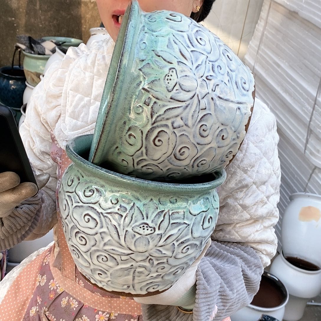 紫砂花盆瑕疵口20高15