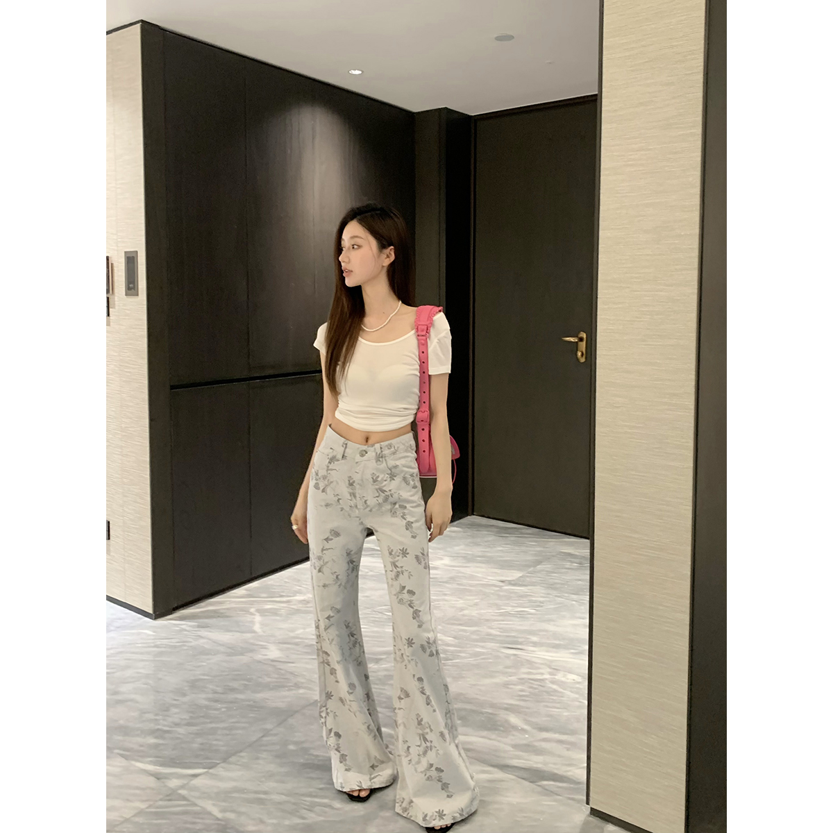 FORNI x YOYO 国风日记 纯棉时尚牛仔印花设计长裤显瘦时尚休闲款