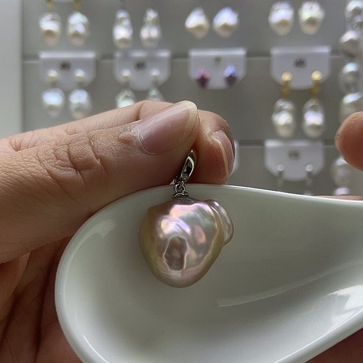 银S925镶嵌颈饰淡水珍珠17