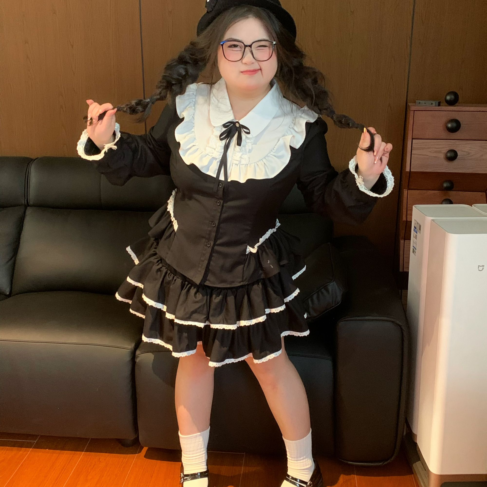 黑色德莱西小姐公主连衣裙长裙千金时尚套装贵族时尚法式长袖新款