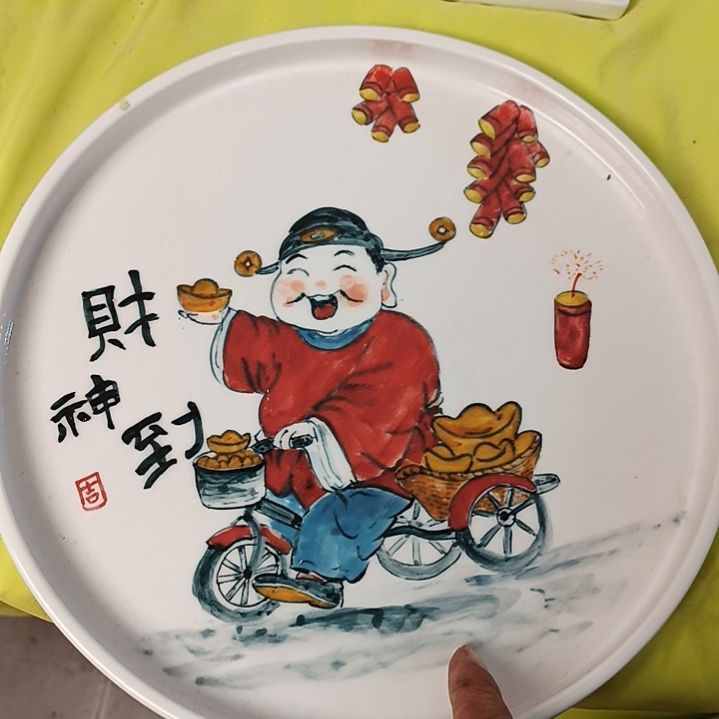 盘景德镇手绘釉下彩