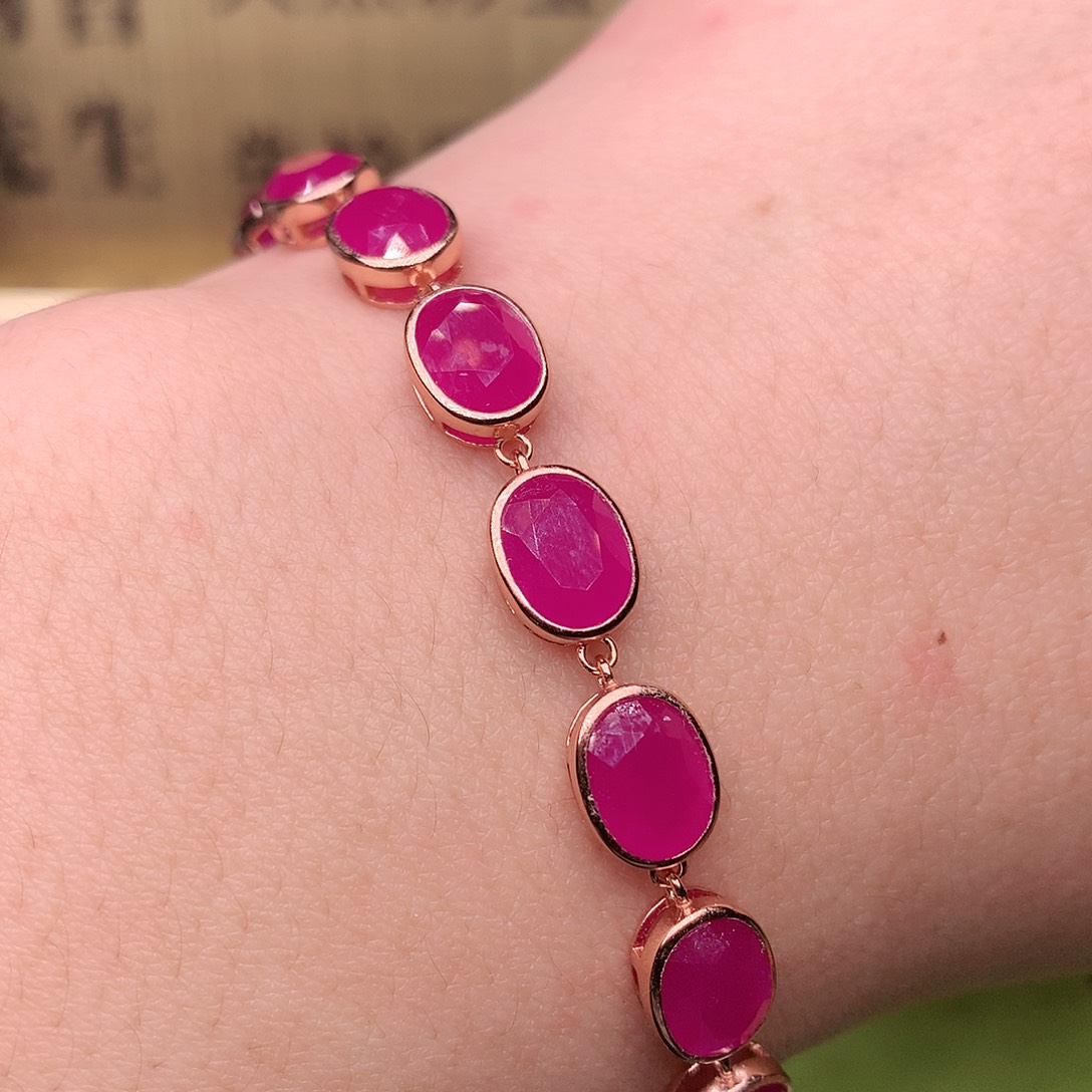 红宝石手链银S925镶嵌