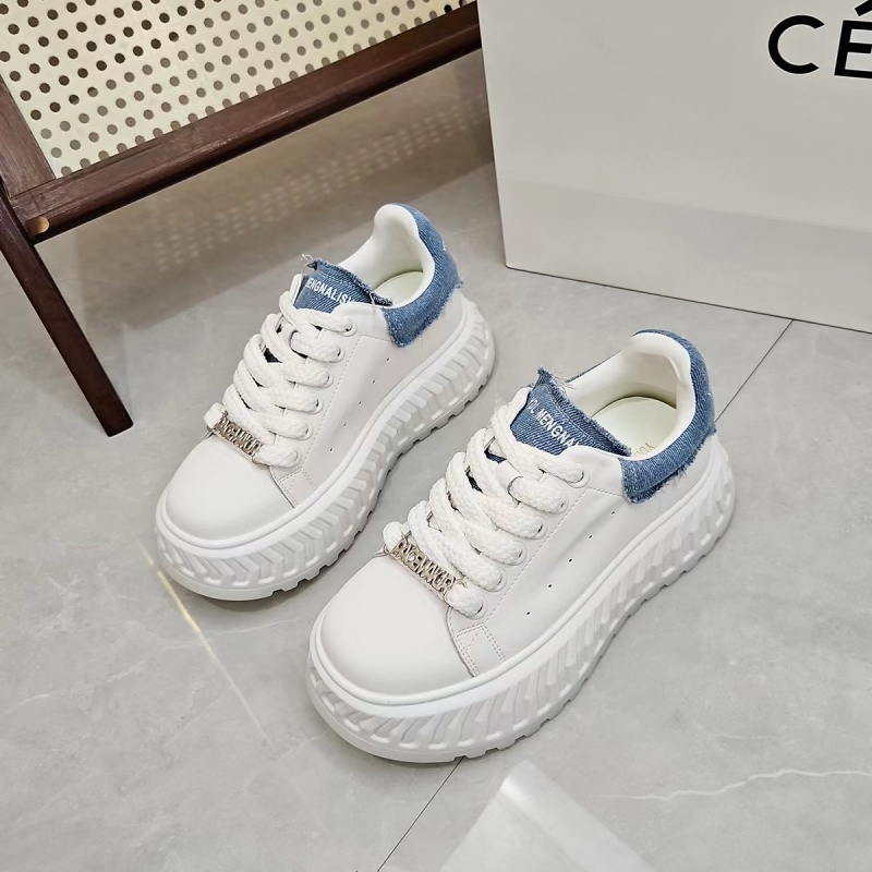 2025潮流厚底时尚小白鞋韩版舒适百搭拼接女休闲鞋9002-2