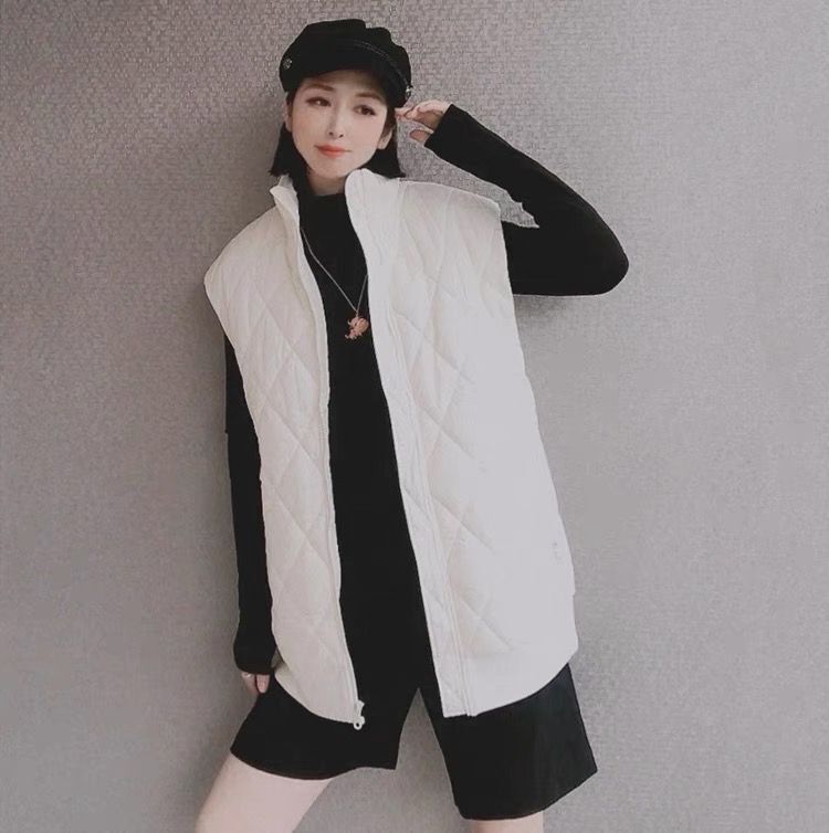 【商场同款】2025秋冬季新款立领菱格棉服拉链马甲外套女1400551