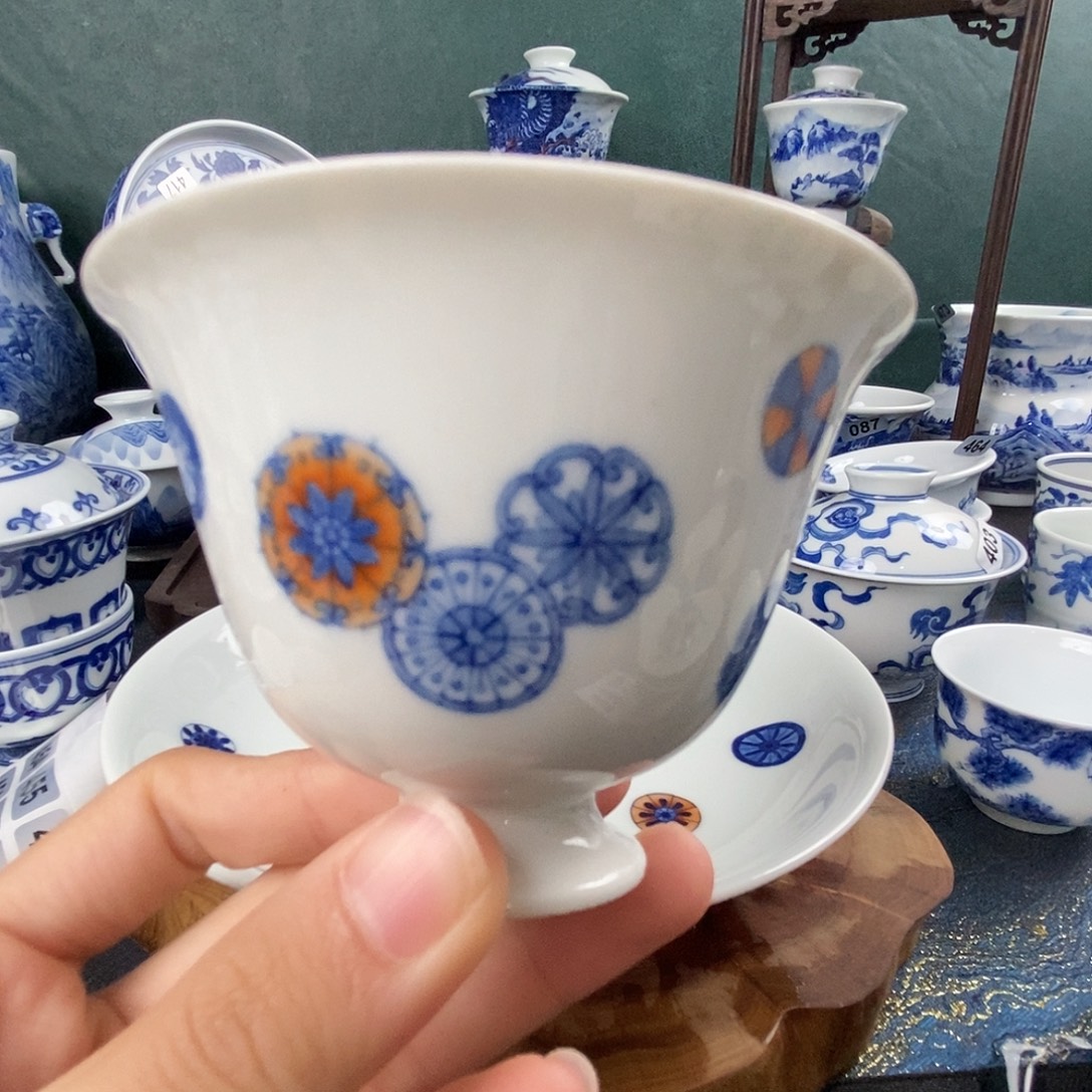 言***物瓷片景德镇手绘青花茶器394