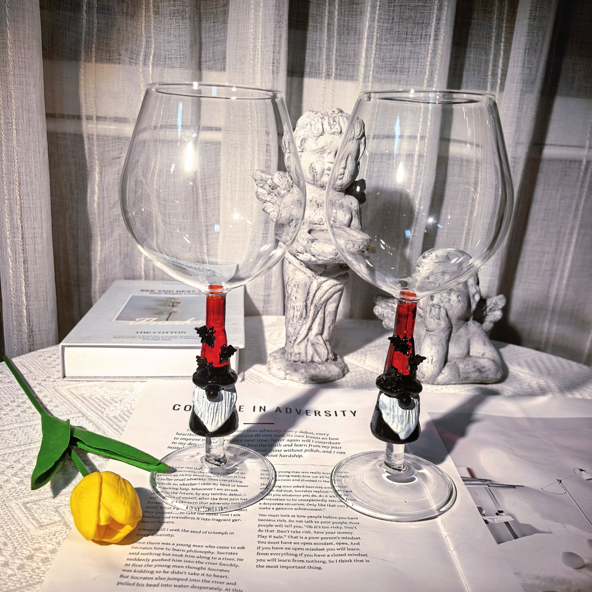 惊喜家北欧风透明高脚杯红酒杯葡萄酒杯香槟杯家用酒杯聚会