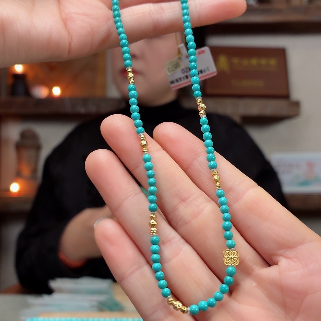 18K金镶嵌绿松石珠宝奇石