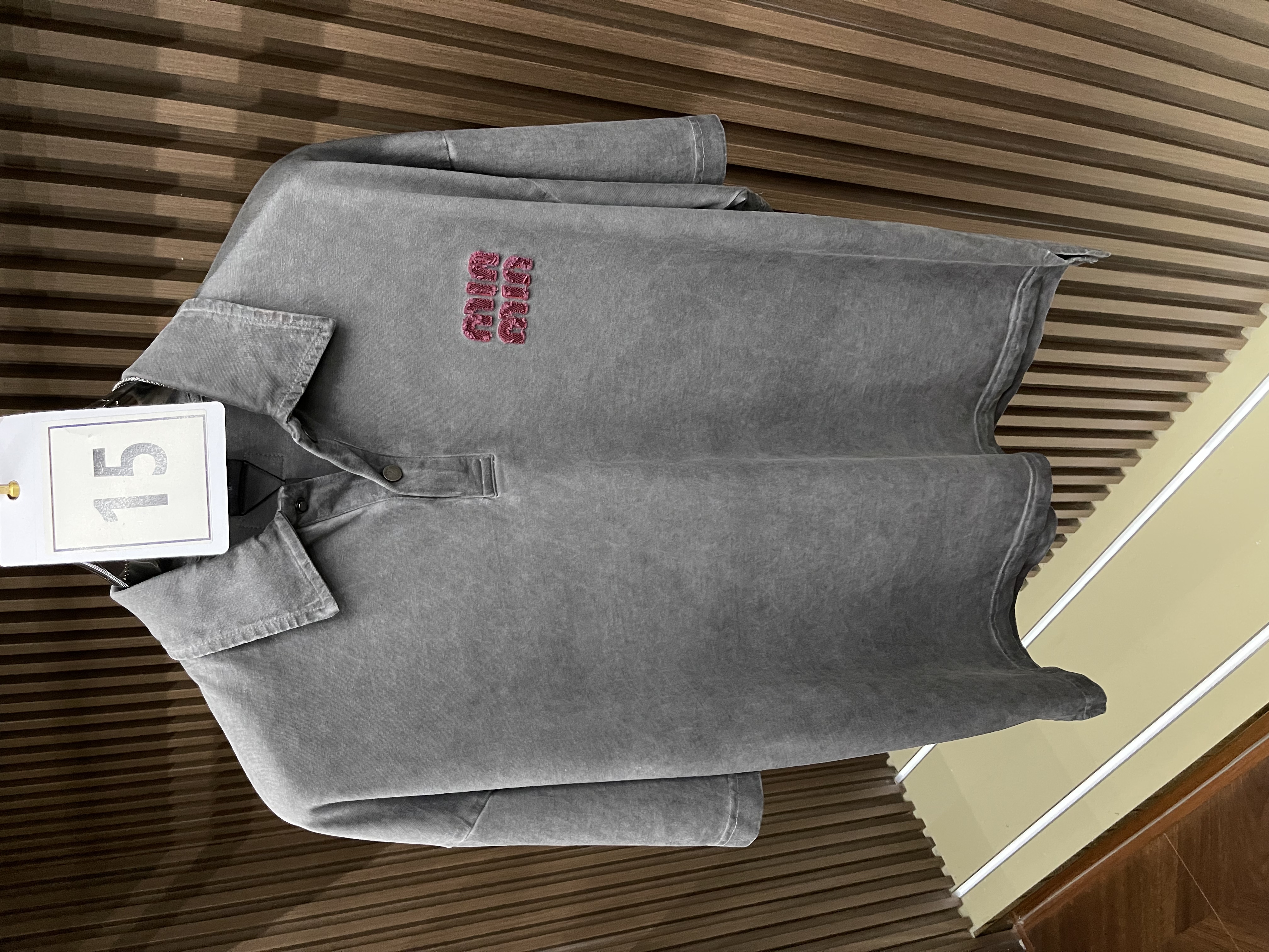 【高端潮牌】缪家男款重磅水洗刺绣字母款百搭简约polo短袖H-1153