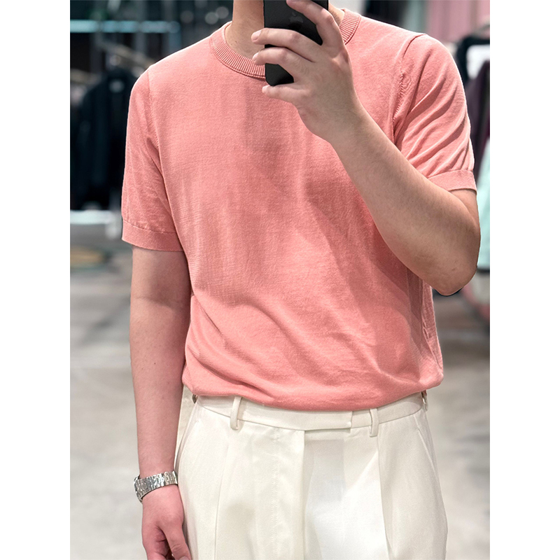 (风尚)7200"意式度假风 Walkery 莱赛尔纺桑蚕丝细腻针织圆领短袖