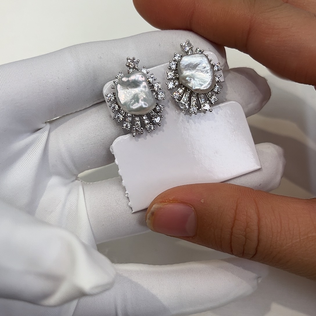 耳饰淡水珍珠合金