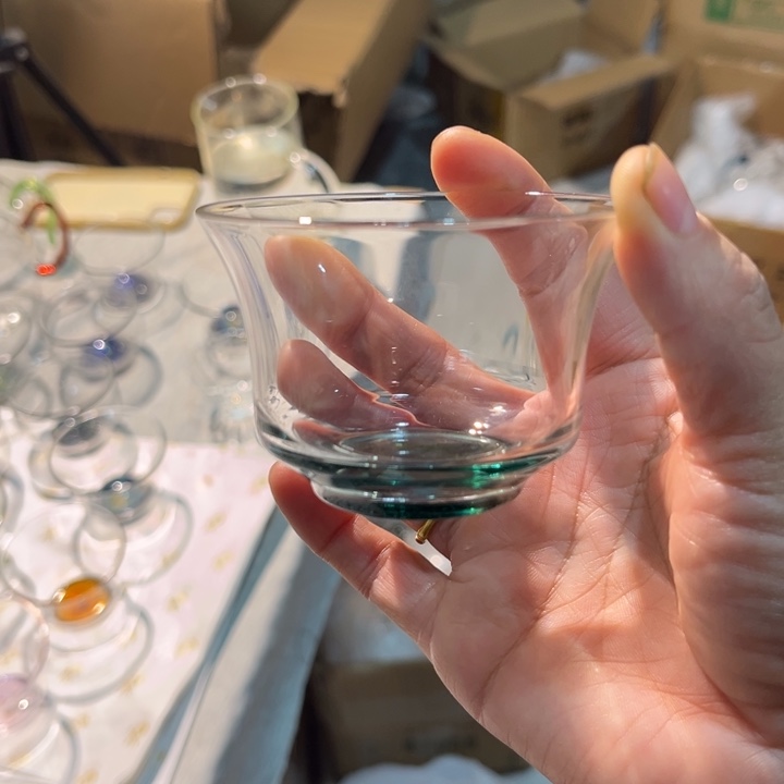 手工艺品玻璃清杯墨绿