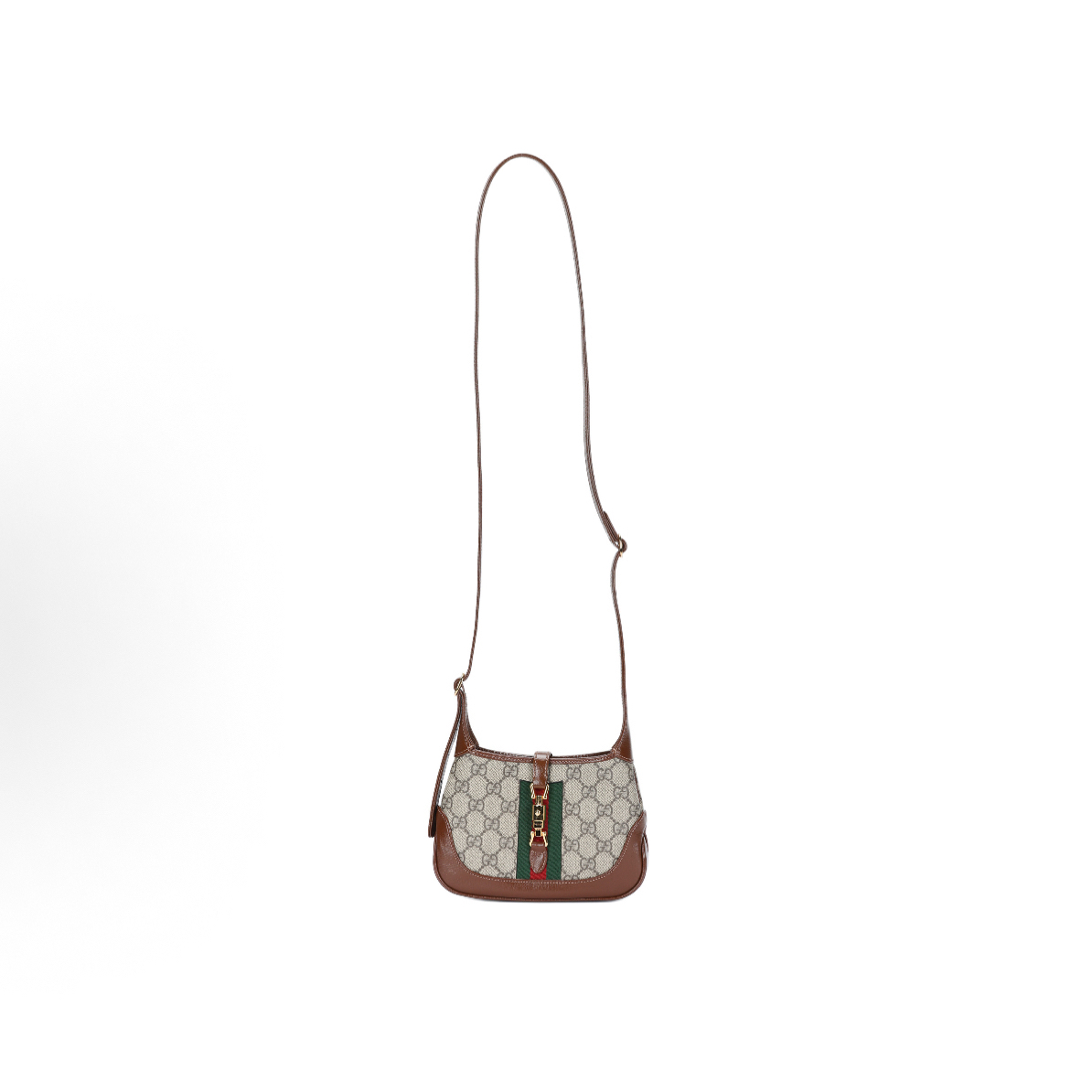 未使用 GUCCI/古驰 Jackie 1961 金色锁扣老花半月腋下包 