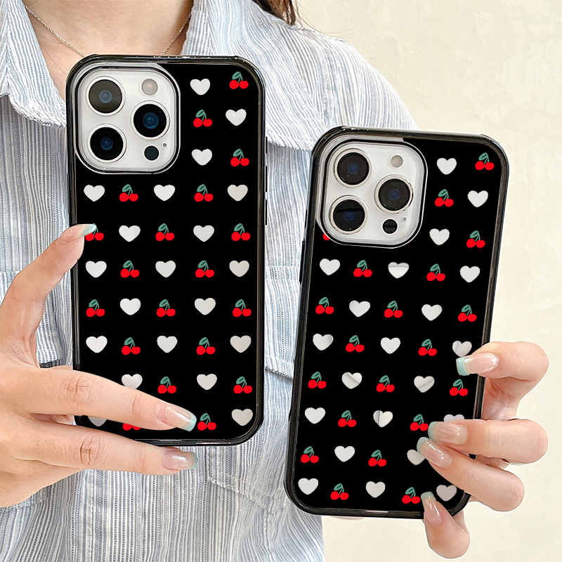 KELVS·爱心樱桃适用苹果16promax小众iPhone15/14/13ins风手机壳