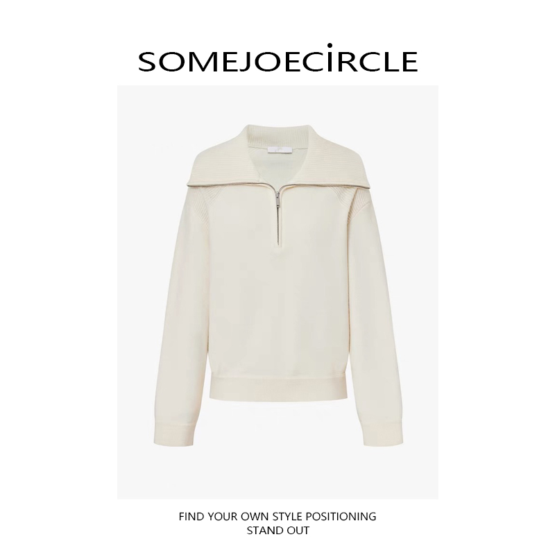 【DZ】SOMEJOECIRCLE【高圆圆同款】25半拉链美丽诺羊毛卫衣女U1125