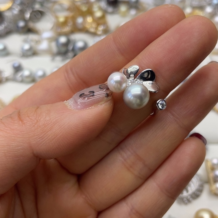 海水珍珠戒指银S925镶嵌
