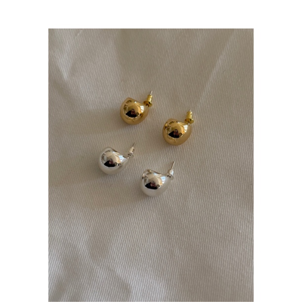 黄铜耳饰 【金银 小灯泡耳钉】  极简个性 小众简约 光面气质E044