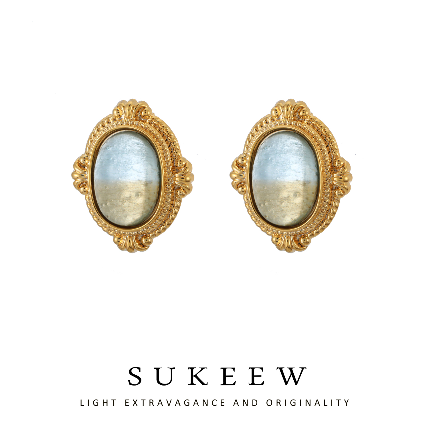 SUKEEW/酥可 铜合金耳饰 精致法式温柔复古高级感耳环223205