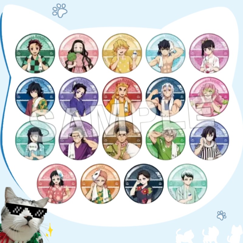 【日谷正版】鬼灭之刃 极乐汤联动 浴后吧唧 透卡 挂件