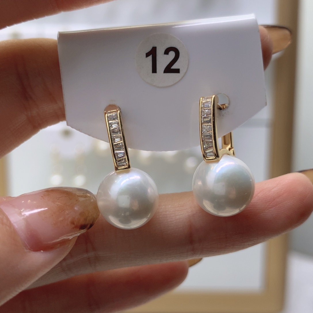 耳饰淡水珍珠银S925镶嵌