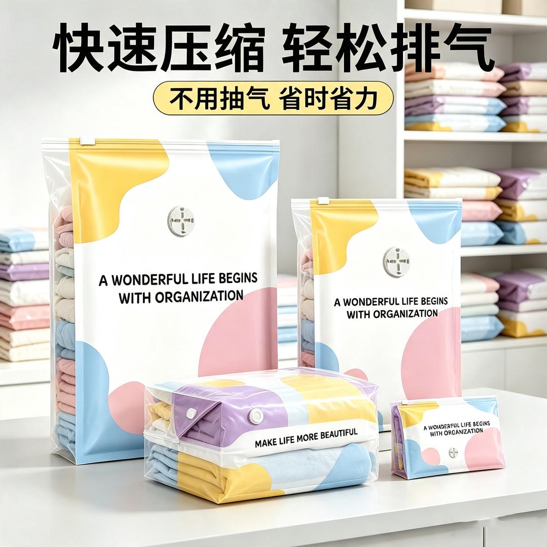 【升级彩色款免抽气】压缩免衣服收纳防水卷材基础建材防水卷材胶带商品图