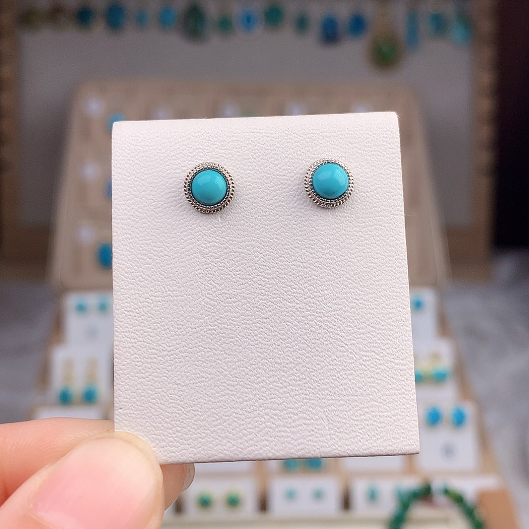 绿松石戒指银S925镶嵌