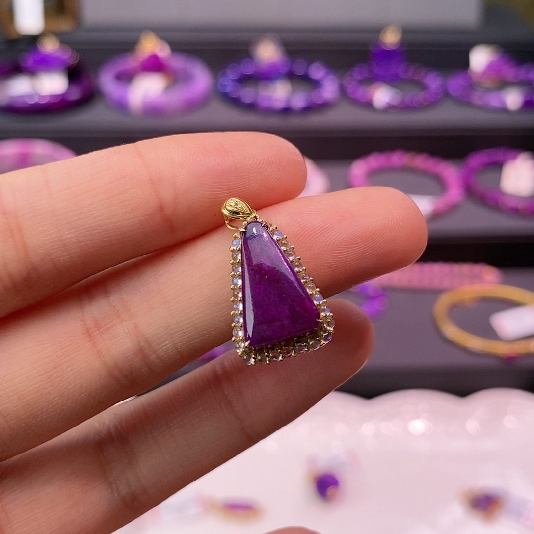 苏纪石（舒俱来）18K金镶嵌吊坠(不含链)