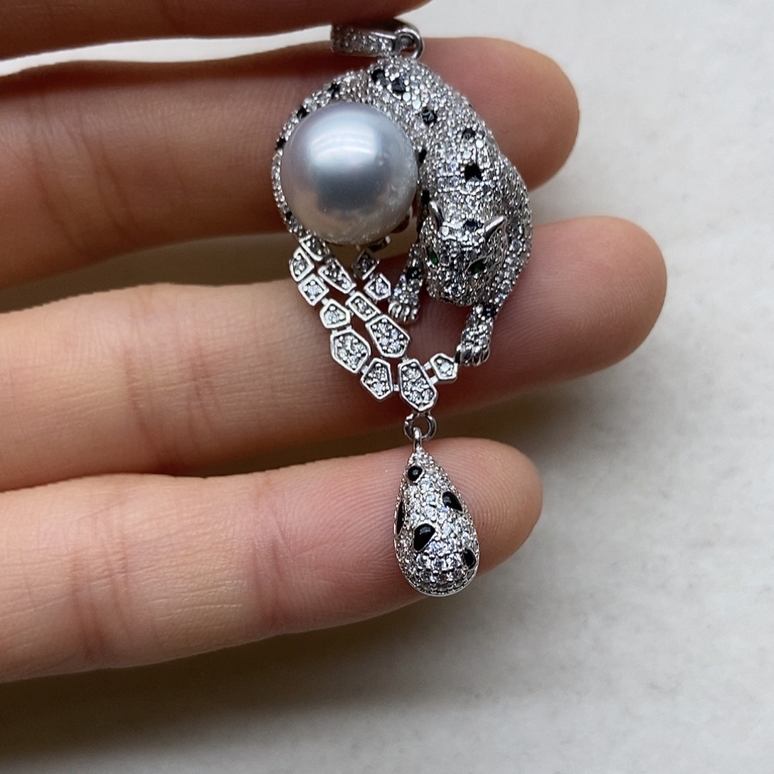 海水珍珠吊坠(不含链)银S925镶嵌