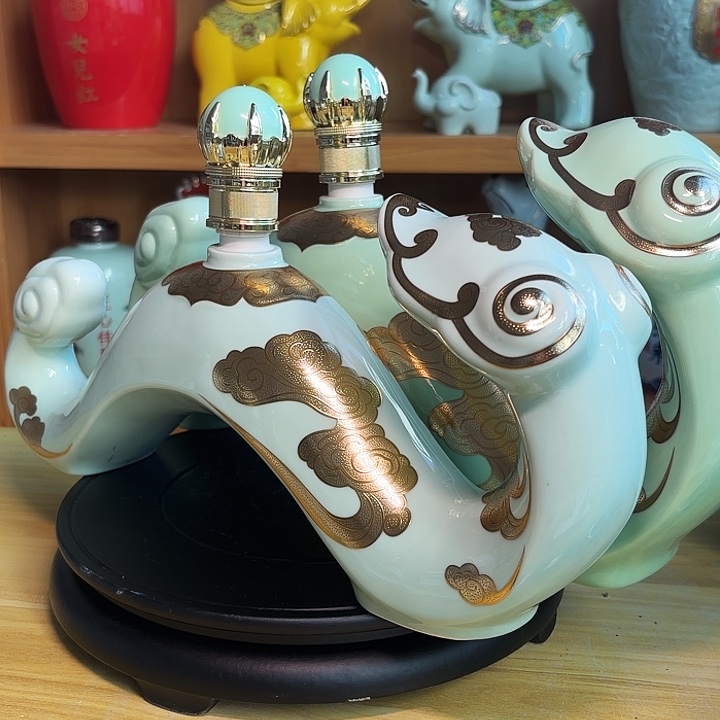 3斤如意金蛇1套 青色 带礼盒